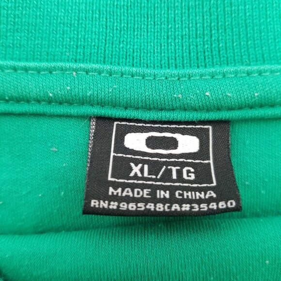 Oakley Shirt XL green Men's Polo Shirt Interlock 3 Button Short Sleeve - Picture 2 of 9
